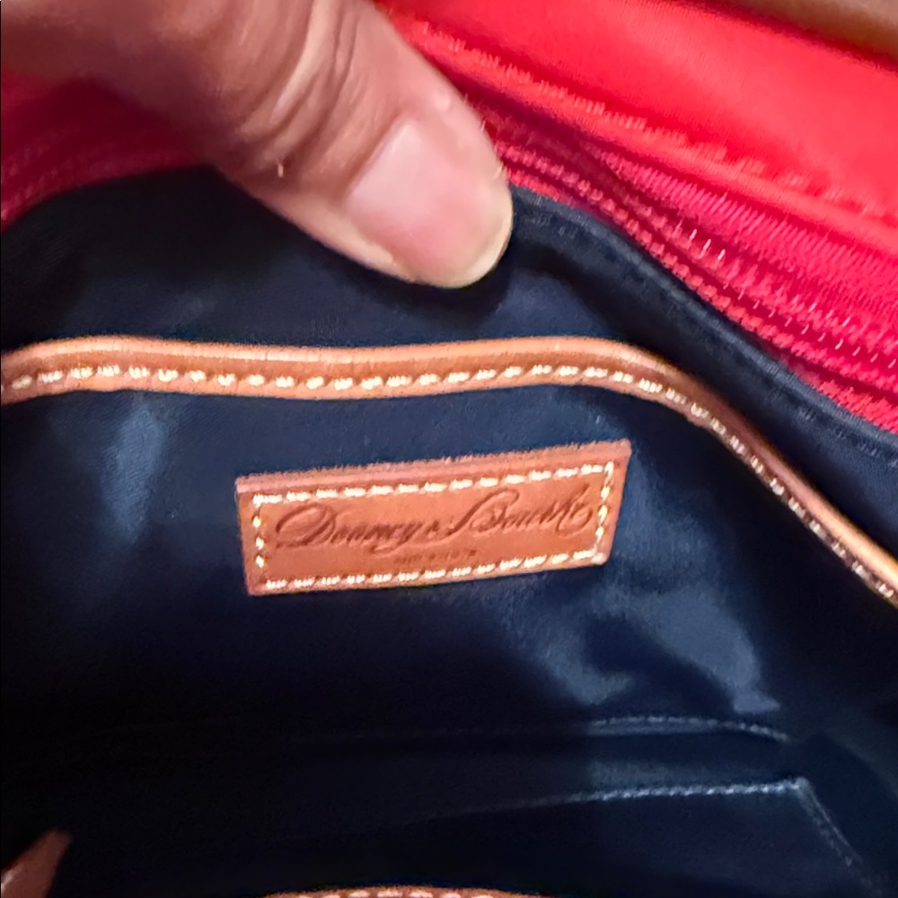 Dooney & Bourke Red Backpack with Brown Accents - Picture 6 of 8
